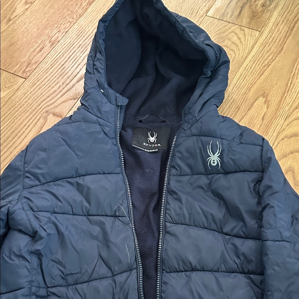 Spyder Navy Quilted Hooded Puffer Jacket M 10/12